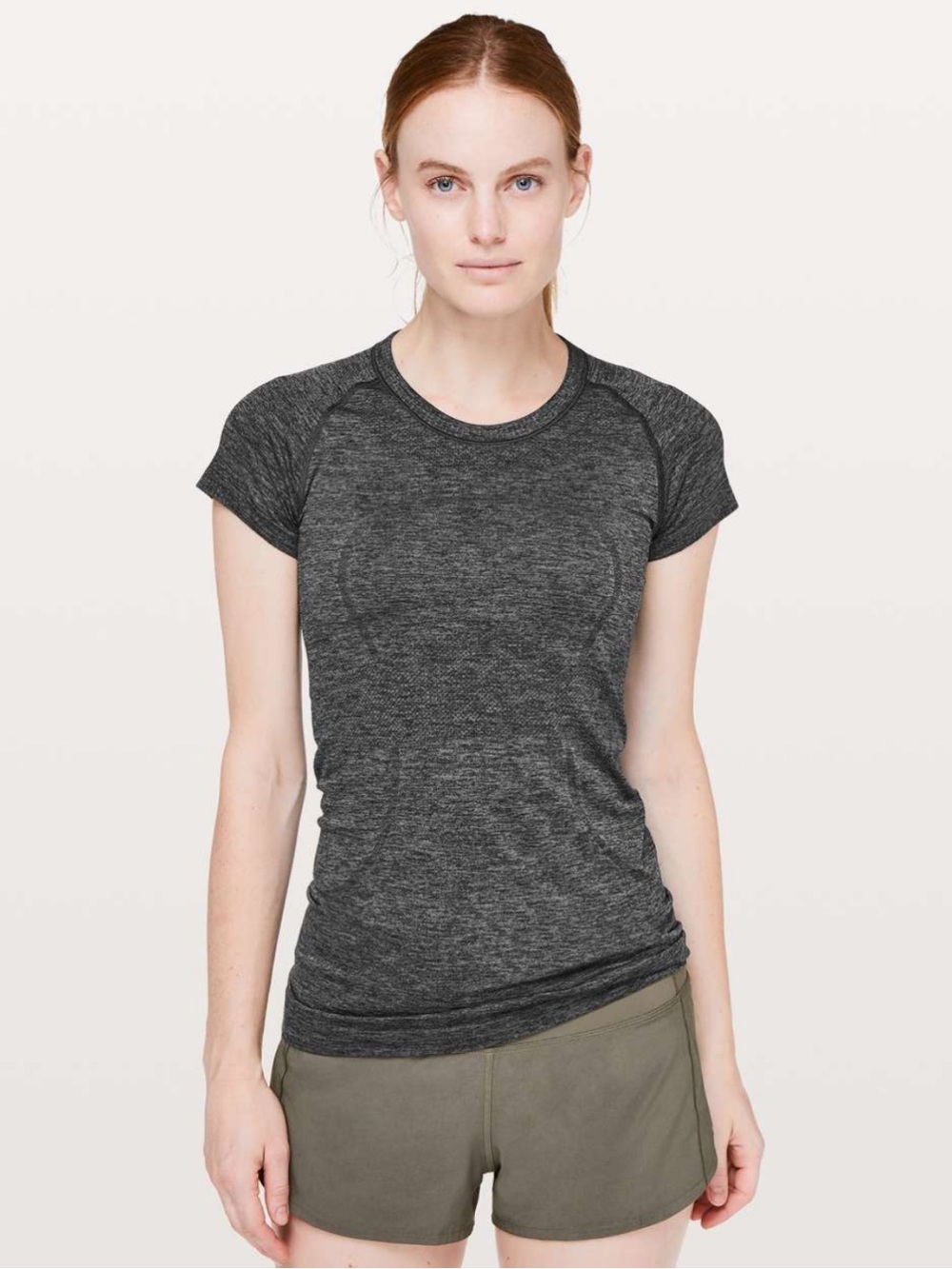 Lululemon Swiftly Tech Short Sleeve Crew Black/Grey Sz6